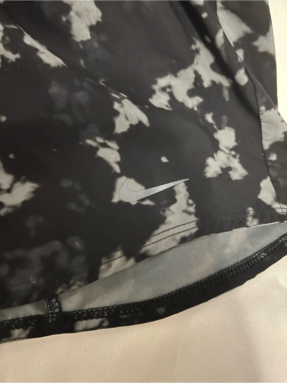 Nike Women's Black & Gray Tie-Dye Running Shorts